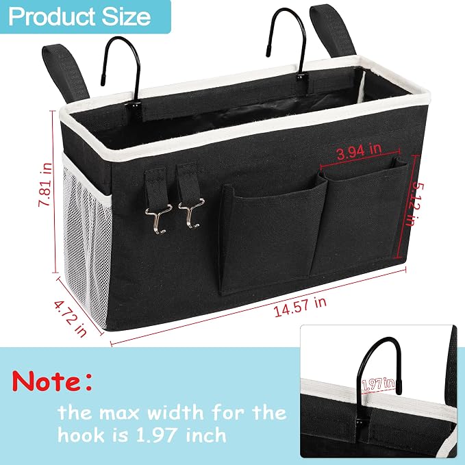 Loghot Bedside Caddy/Bedside Storage Bag Hanging Organizer - Image 3