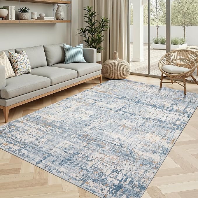 5x7 Area Rugs for Bedroom Living Room, Non-Slip Washable Rug, Modern Abstract - Image 2