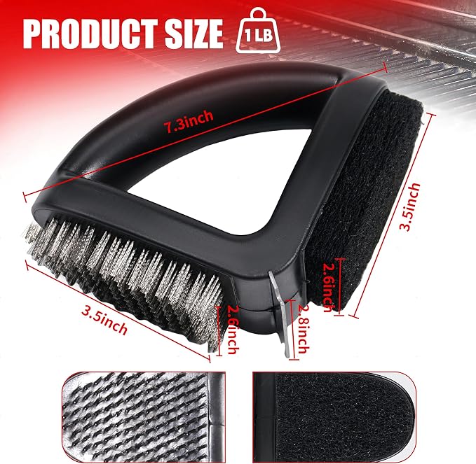 4-in-1 Grill Brush Combined BBQ Brush, Ultra Safe & Heavy-Duty Grill Cleaner - Image 4