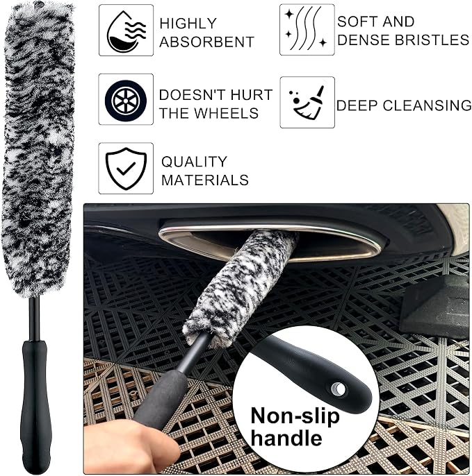 9Pcs Grey Wheel Tire Brush Set - Image 6