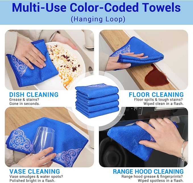 YUA Microfiber Cleaning Cloth 12 Pack, Microfiber Towels Cleaning, Microfiber - Image 7