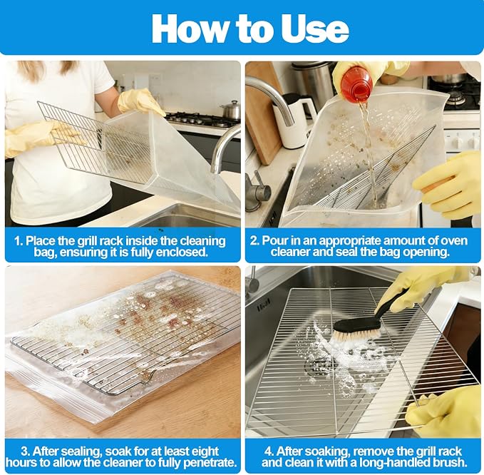 XANGNIER 9 Pack Oven Rack Cleaning Bags Kit - Image 3