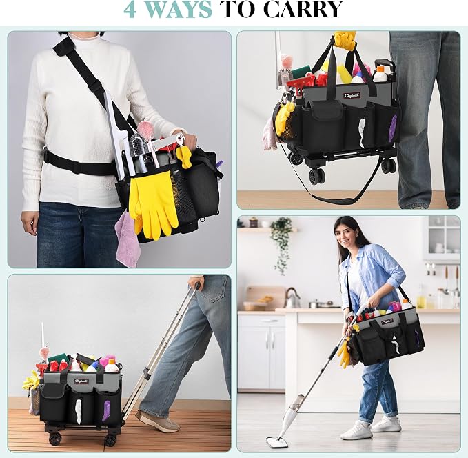 Rolling Cleaning Caddy, Cleaning Supplies Organizer - Image 6