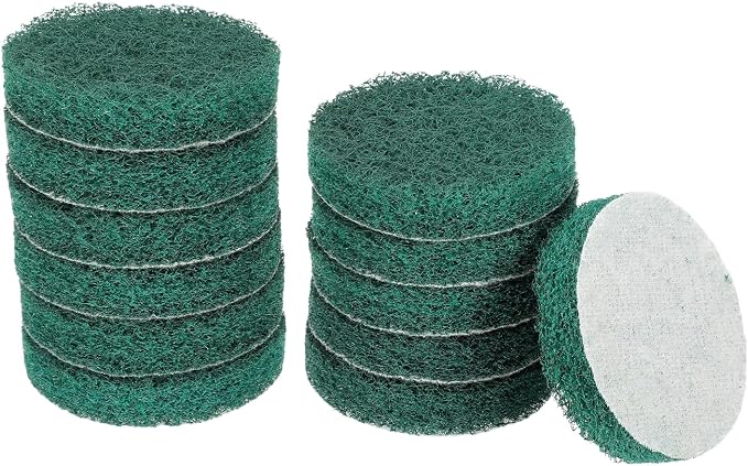 HARFINGTON 12pcs Scrubber Scouring Pads 180 Grits 3 Inch Drill Power Brush Hoop by HARFINGTON