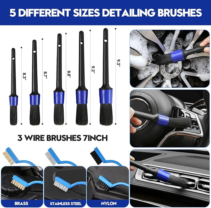 29Pcs Car Detailing Kit, Car Detailing Brush Set, Car Wash Cleaning Kit - Image 5