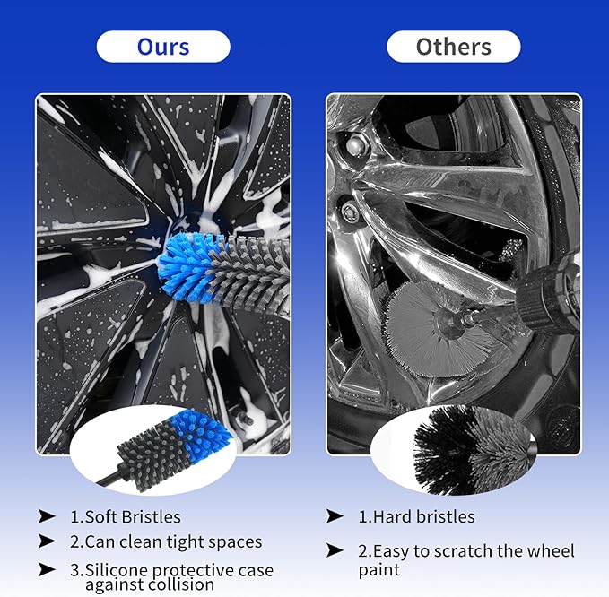 Wheel Brush, Soft Drill Wheel Cleaner Brush, Drill Brush - Image 4