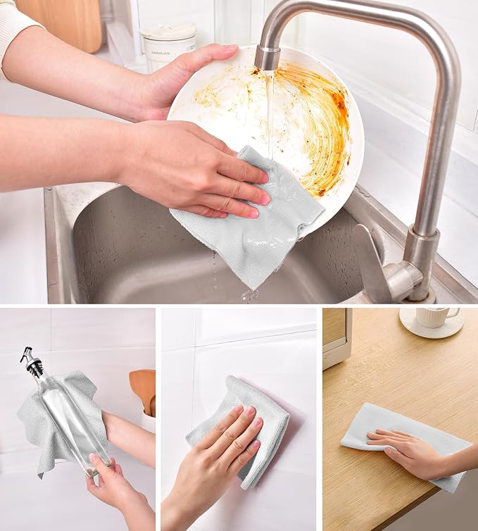 KitchLife Microfiber Cleaning Cloth Roll, 100 Pack - Image 3