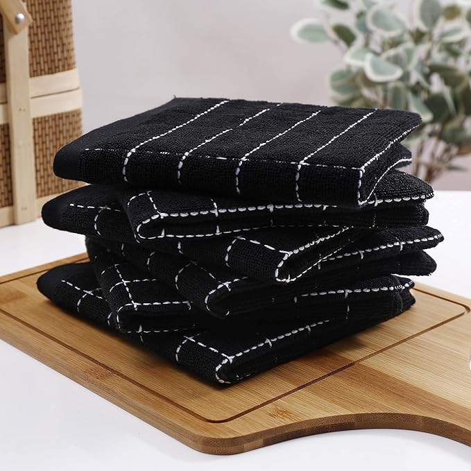 Homaxy 100% Cotton Terry Kitchen Towels, Checkered Designed, Soft and Super - Image 9