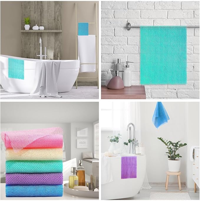 UJFQBH 5 Pieces African Bath Sponge African Net Long Net Bath Sponge - Image 6