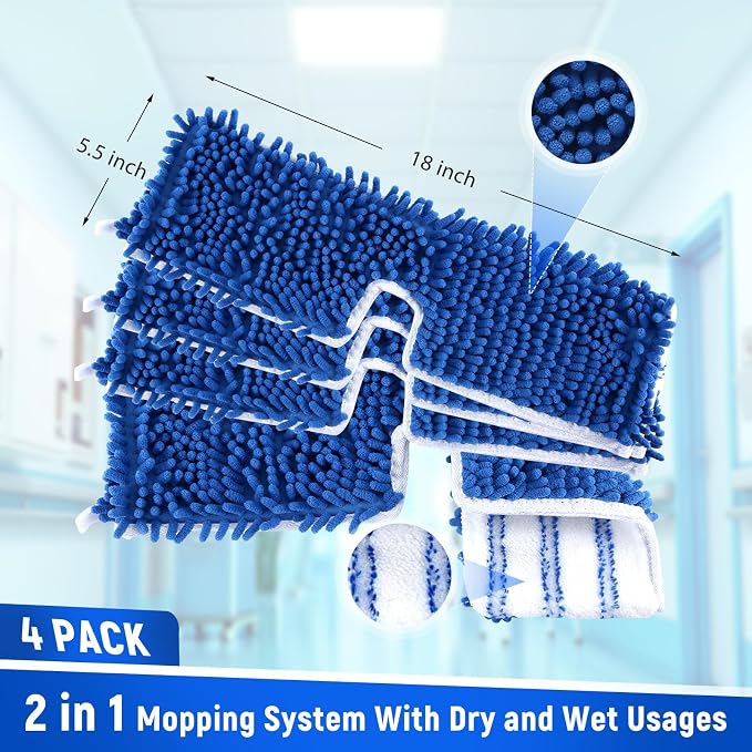 4 Pack Microfiber Flip Mop Refills, Compatible - Image 5