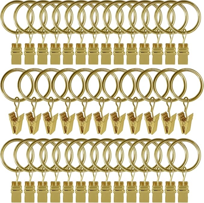 44 Pack Metal Curtain Rings by AMZSEVEN