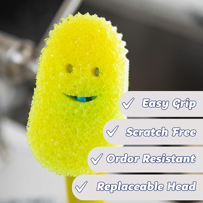 Scrub Daddy Dish Daddy Dish Wand & Refill Heads, Soap Dispensing Dish Brush - Image 6