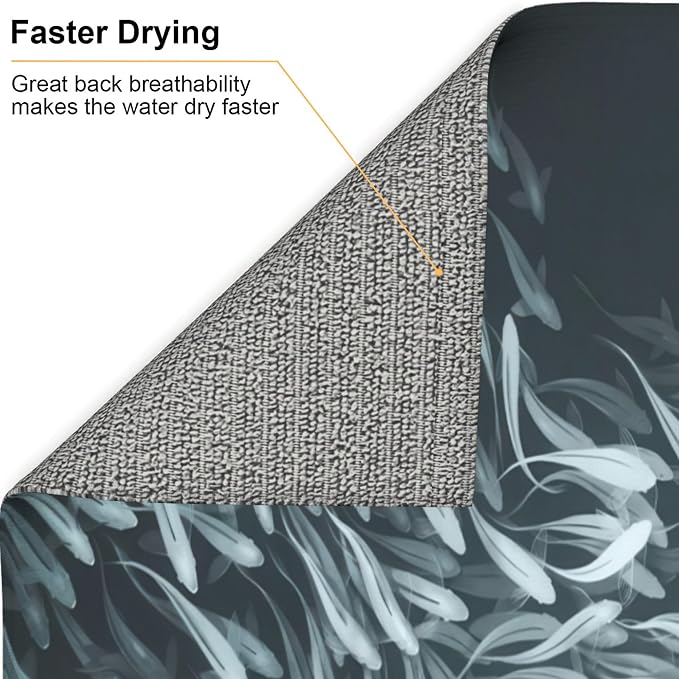 Japanese Fish Dish Drying Mat 16x18 Inch, Microfiber Absorbent Fast Dry Mat - Image 5