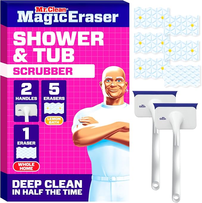 Mr. Clean Magic Eraser Shower & Tub Scrubber, Bathroom Cleaner, All in One by MrClean