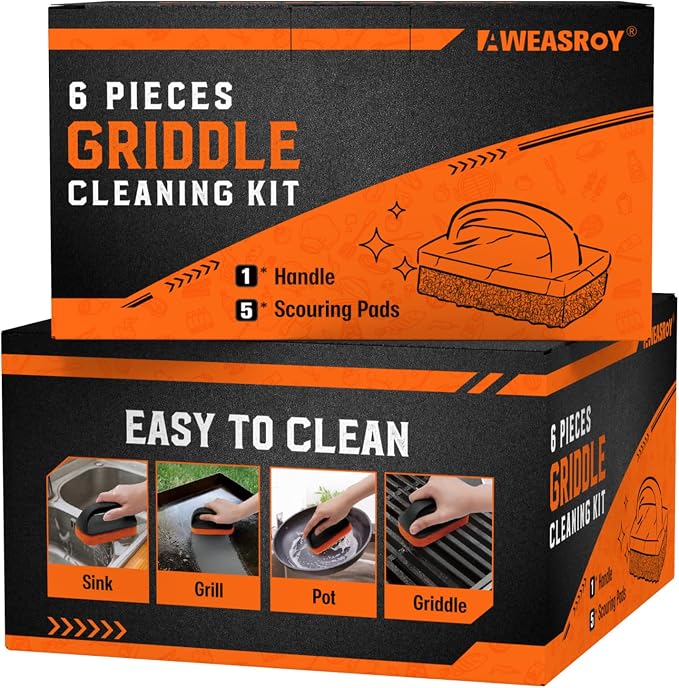 12-Piece Griddle Cleaning Kit for Blackstone, Flat Top Grill Cleaning Kit by AWEASROY