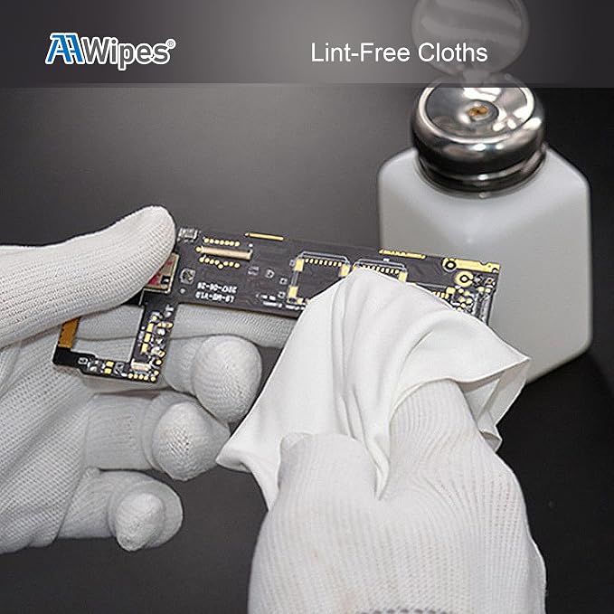 AAWipes Cleanroom Cloth Wipes 6"x6" Double Knit 100% Polyester Wipers Lint Free - Image 3