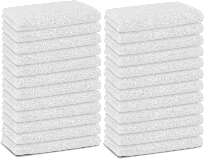 Basic Hand Towels 16x26 Inches – Bulk Pack of 24 – White Color – Soft and by TEXTILA
