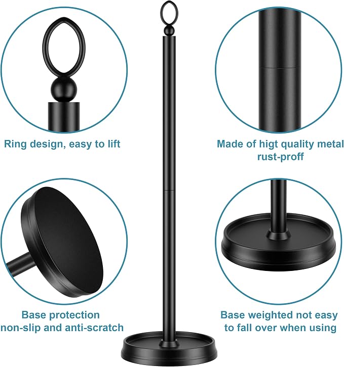 Heavy Weighted Toilet Paper Holder Free Standing, Spare Toilet Paper Roll - Image 3
