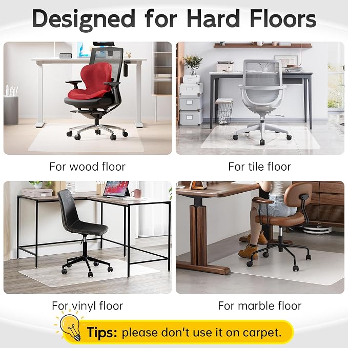 Office Chair Mat for Hardwood Floor, Easy Glide, Protects Hard Surfaces from - Image 7