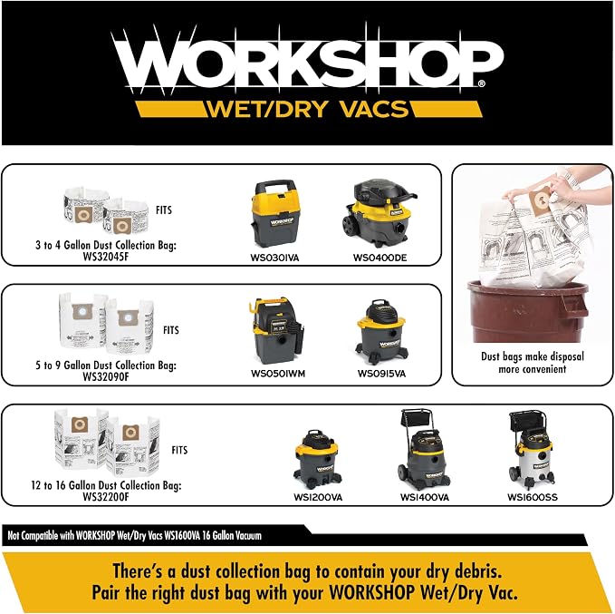 WORKSHOP Wet/Dry Vacs Shop Vacuum Accessories WS25001A Dusting Brush Attachment - Image 7