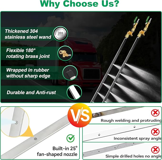 Radiator Cleaning Wand 47" & 24", Pressure Washer Wand Radiator Cleaner - Image 5