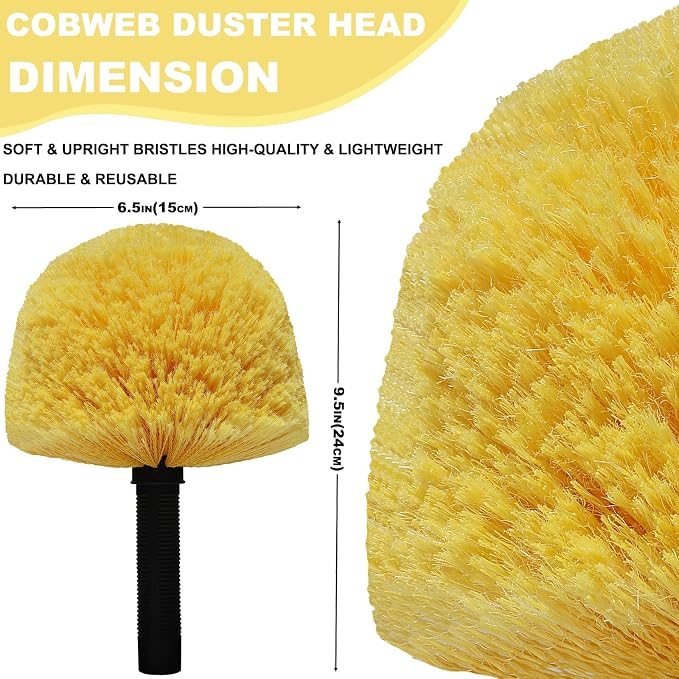Yellow Twist-On Cobweb Duster Head Brush - Image 2