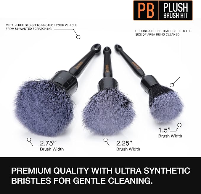 Suds Lab PB Plush Brush Kit 3 Pack- Ultra-Soft Synthetic Bristle Brushes - Image 2
