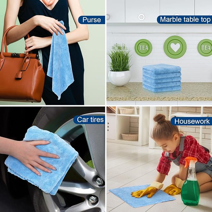 Tallew 16 Pcs 15 Pcs Car Microfiber Towels Buffing Drying Wash Cleaning Cloths - Image 7