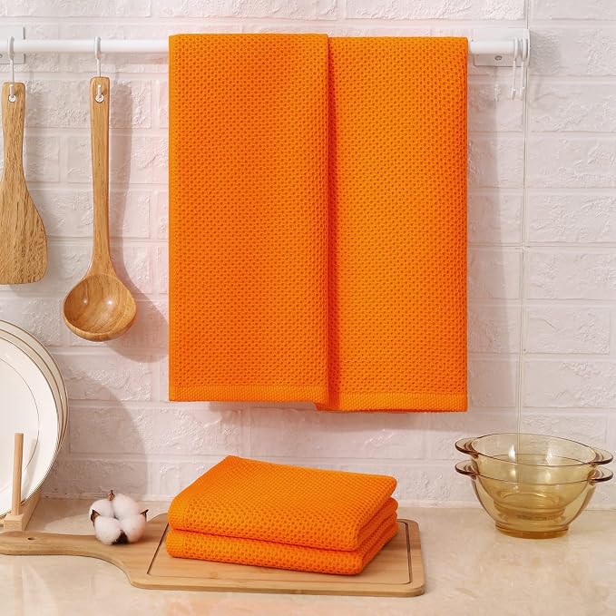 Kitinjoy 100% Cotton Waffle Weave Kitchen Hand Towels - Image 6