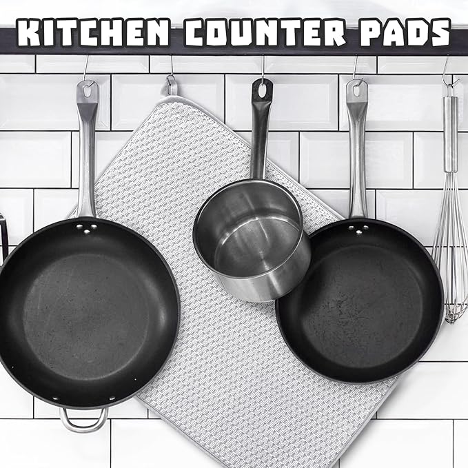 2Pcs XXL Dish Drying Mat, Absorbent Microfiber Dish Drainer Mats, Kitchen - Image 4