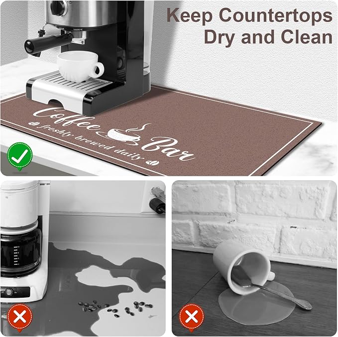 Absorbent Coffee Mat, Fashion Dish Drying Mat - Image 5