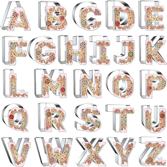 4 Inch Alphabet Letter Cookie Cutter Set by Xzhloym