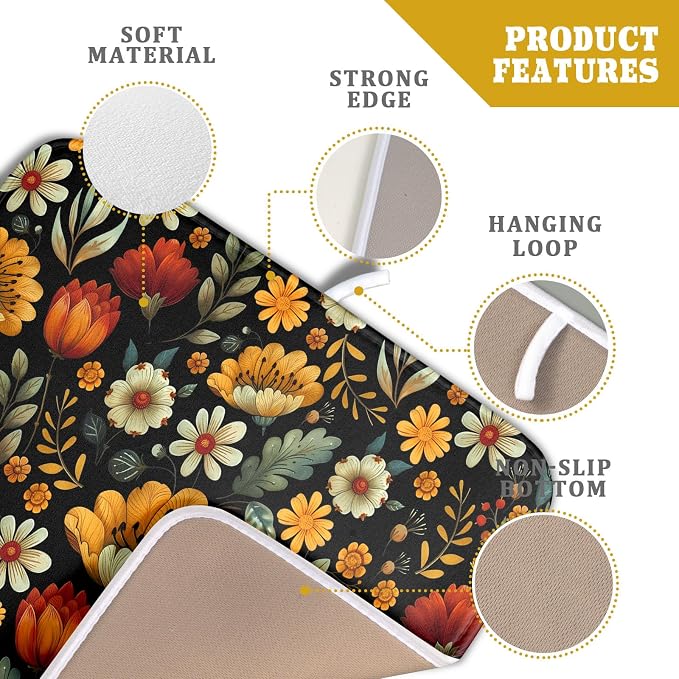 Vintage Boho Floral Dish Drying Mat - Image 4