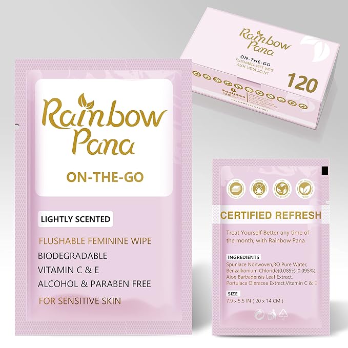 RainbowPana Feminine Wipes, Travel Wipes by RainbowPana