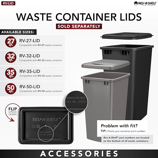 Rev-A-Shelf 53WC-1527SCDM-213 Double 27 Quart Pull-Out, Orion Gray - Image 8