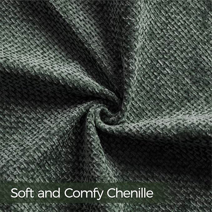 a moment Christmas Dark Green Chenille Throw Pillow Covers 18x18 Inch Pack of 2 Modern Decorative Throw Pillow Covers Farmhouse Cross Covers Home Decor for Sofa Bedroom Living Room