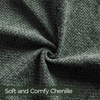 a moment Christmas Dark Green Chenille Throw Pillow Covers 18x18 Inch Pack of 2 Modern Decorative Throw Pillow Covers Farmhouse Cross Covers Home Decor for Sofa Bedroom Living Room