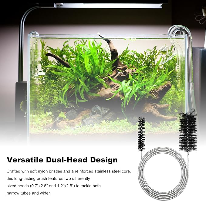 2-Pack Flexible Dual-Ended Aquarium & Kitchen Tube Brush – Stainless Steel Core - Image 4