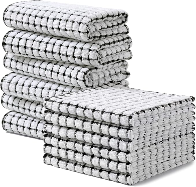 Homaxy Kitchen Towels and Dishcloths Set, 16 x 25 and 12 x 12 Inches, Super by Homaxy