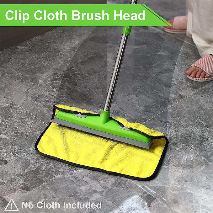 Rubber Broom with Squeegee for Carpet Pet Hair Remover, 57 inch Long Handled - Image 4