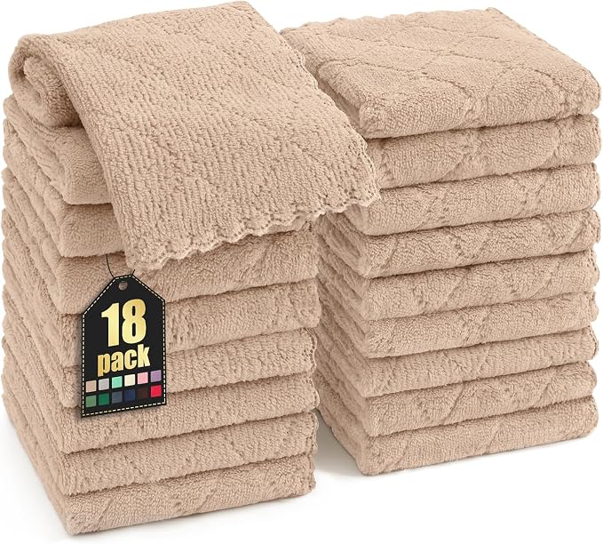 Homaxy 18 Pack Kitchen Dish Cloths, Super Soft and Absorbent Coral Velvet Dish by Homaxy