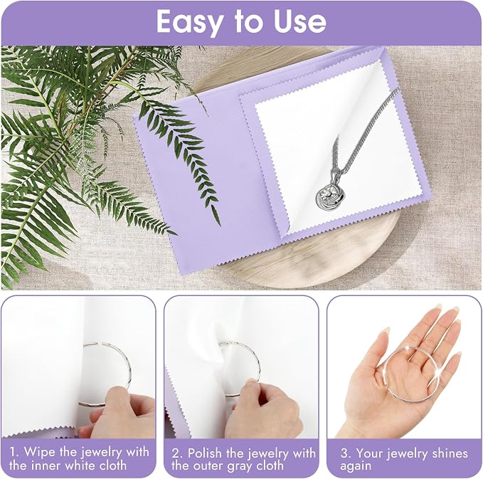 3 Pcs Silver Polishing Cloth, Large 10" X 12.5" Jewelry Cleaner Cloth, Soft - Image 3