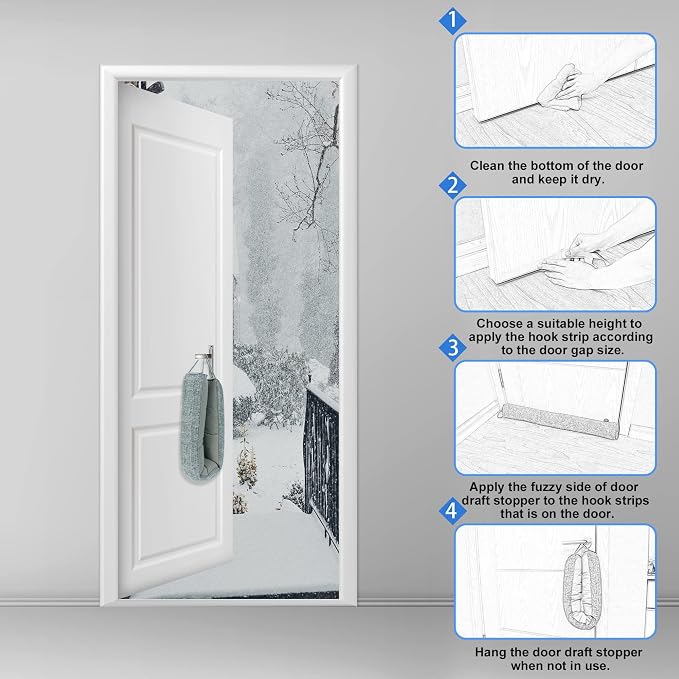 NABOWAN 32" Weighted Under Door Draft Stopper -Triangular Door Draft Blocker - Image 6