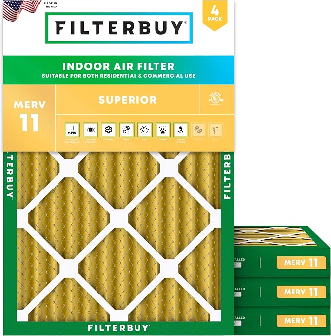 Filterbuy 14x20x2 Air Filter MERV 11 Allergen Defense Replacement, by Filterbuy