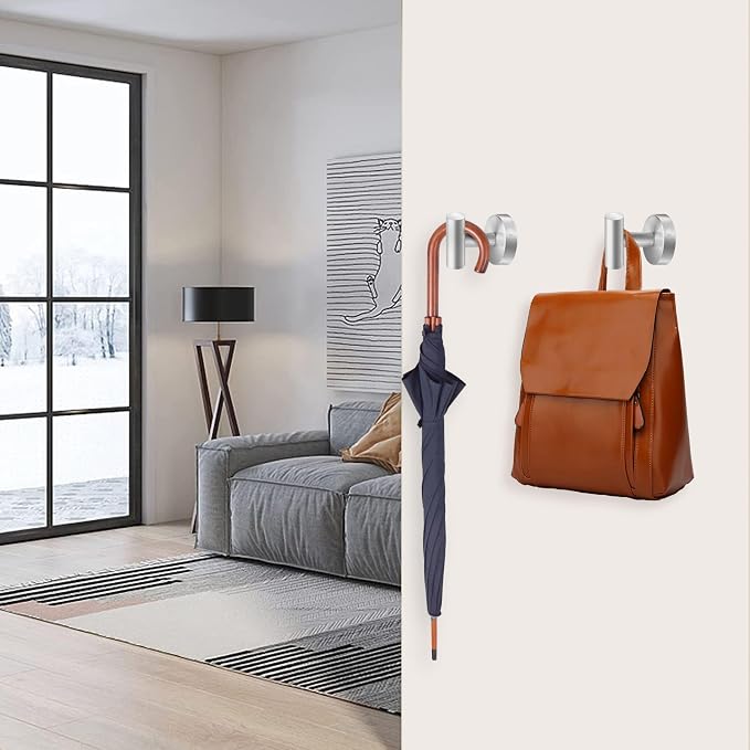 Towel Hooks, SUS 304 Stainless Steel Hooks, Heavy Duty Door Hanger Towel Robe - Image 7