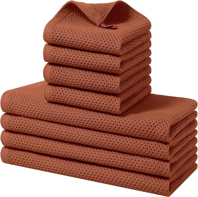 Homaxy 100% Cotton Kitchen Towels and Dishcloths Set, 12 x 12 Inches and 13 x by Homaxy