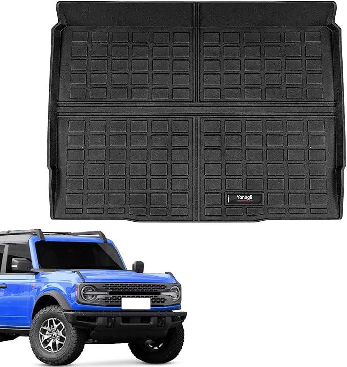 Custom Car Cargo Mats Trunk Liner All Weather TPE Protection Mat Accessories (for 2021-2025 Ford Bronco 4 Door)