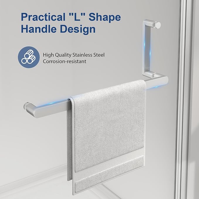 KPUY Pivot Shower Door, 26-28" W x 72" H Frameless Single Swing Glass Shower - Image 6
