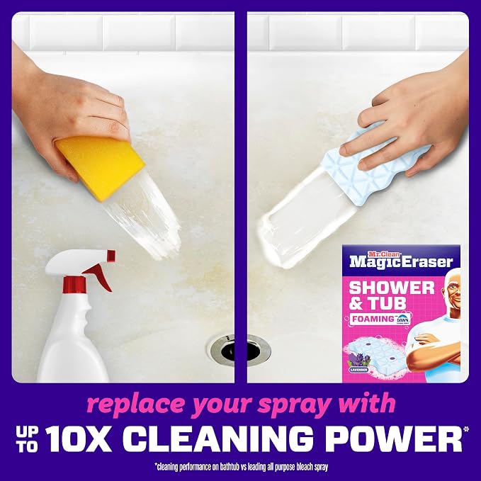 Mr. Clean Magic Eraser Sponge, Tub Cleaner, Soap Scum Remover, Bathroom - Image 4
