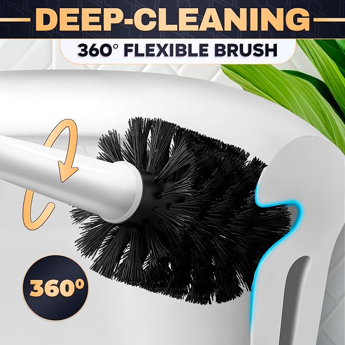 2-in-1 White Toilet Brush and Plunger Set - Image 7